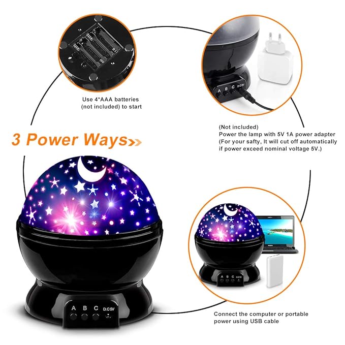 LED Starry Sky Rotating Projector Lamp