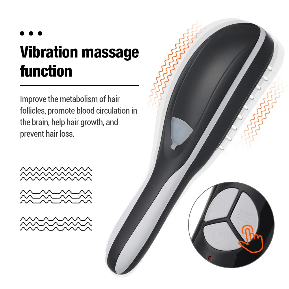 Electric Spray Massage Comb Hair Growth Vibration Head Massager Brush LED Anti Hair Loss Scalp Liquid Medicine Atomizing Comb